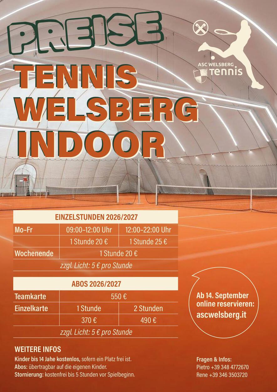 Informationen Preise Indoor